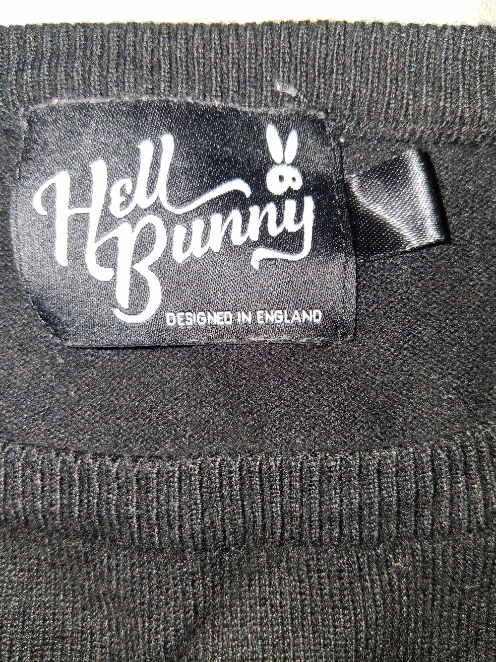 Hell Bunny Black Bat Cutout Sweater Top - Picture 7 of 11